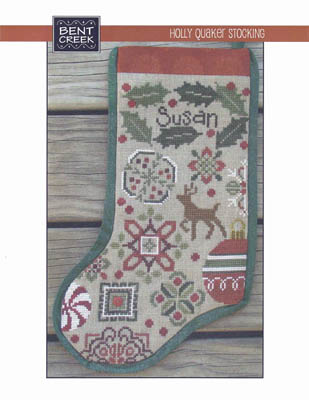 Holly Quaker Stocking - Click Image to Close