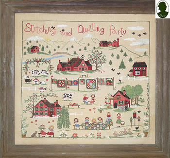 Stitching And Quilting Party (w/button) - Click Image to Close