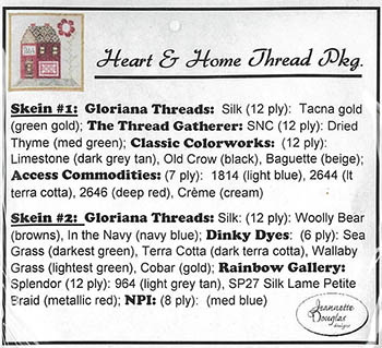 Heart and Home Sampler Thread Package