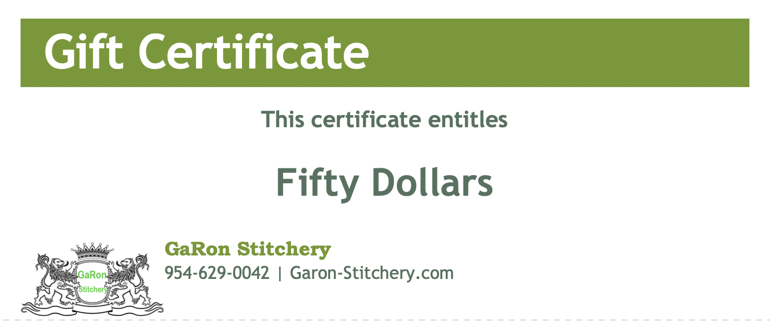 $50 Gift Certificate