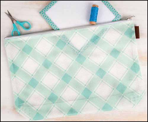 Misty Green Plaid Project Bag Misty Green Plaid Project Bag