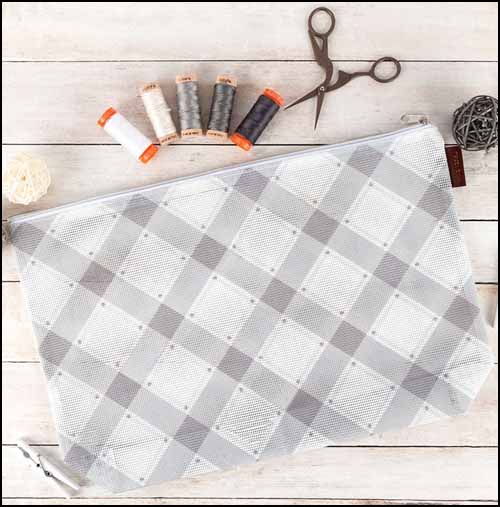 Charcoal Plaid Project Bag Charcoal Plaid Project Bag