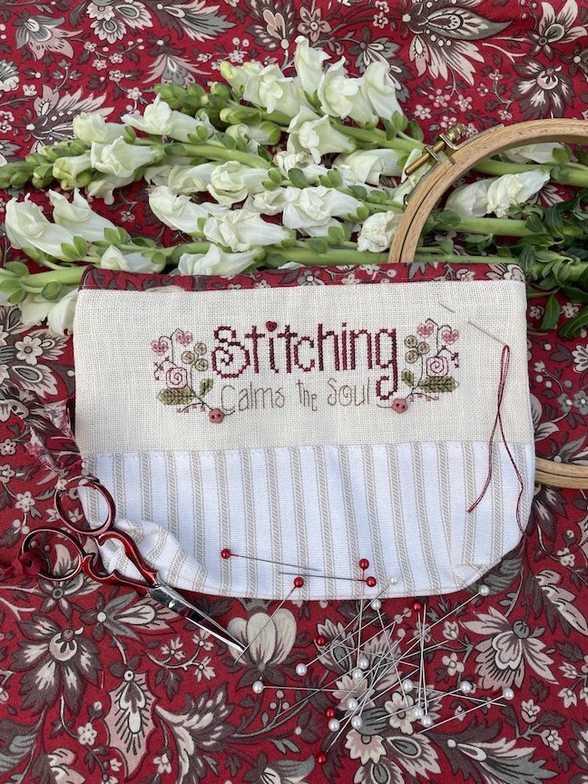 Stitching Calms the Soul bag