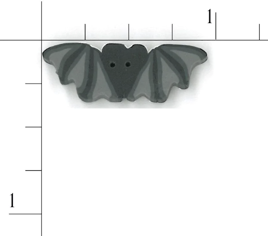 Small Black Bat Button