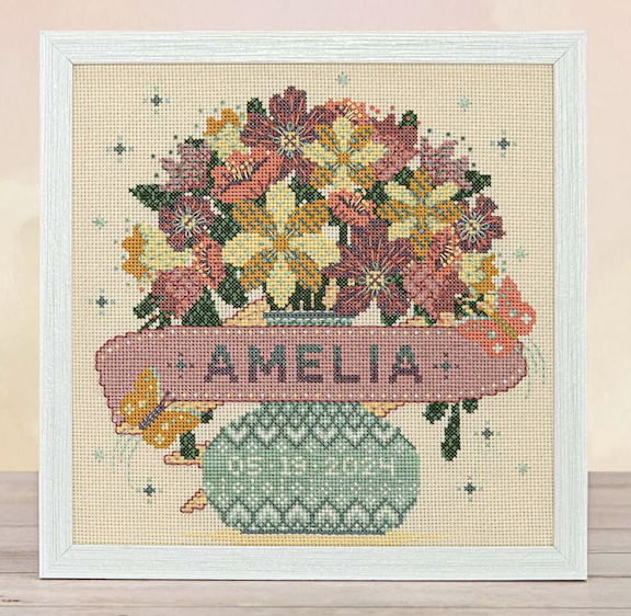Modern Baby Sampler - Bouquet & Butterflies