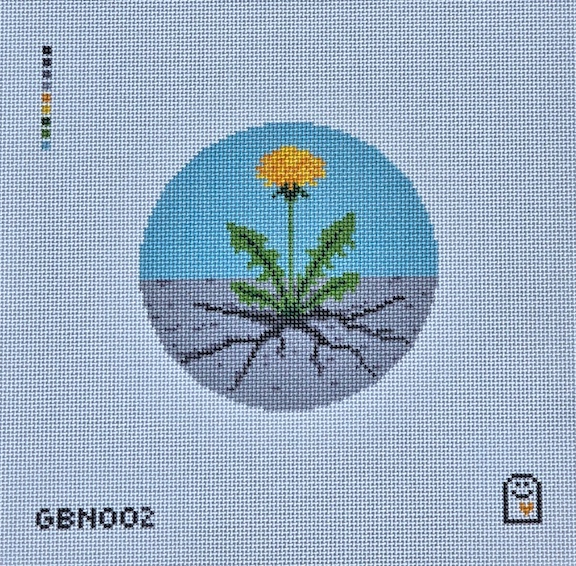 Dandelion in Concrete - Needlepoint - Preorder