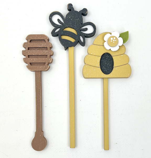 Honey Bee Mug Sticks - Unfinished Wood
