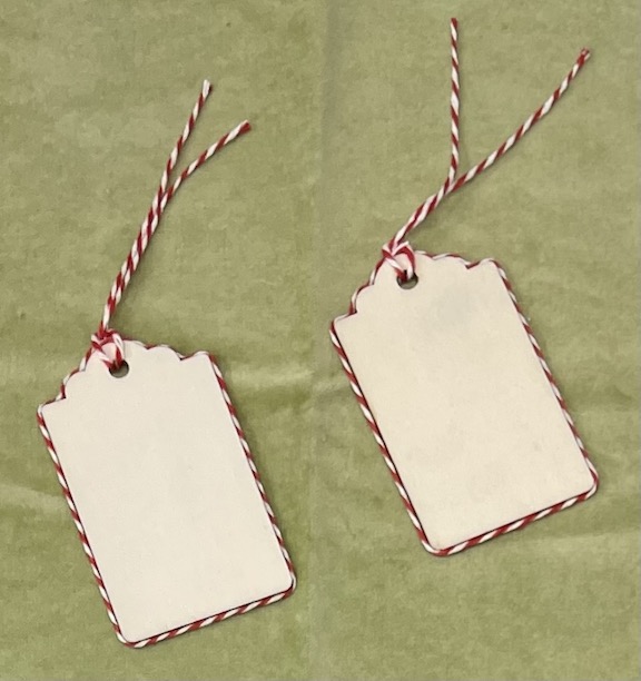 Mini Tags with Red & White twine