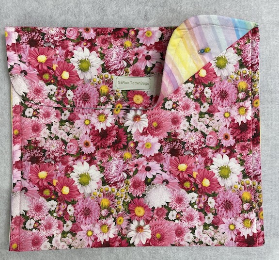 Pink Flowers - 12 x 13 Project Bag