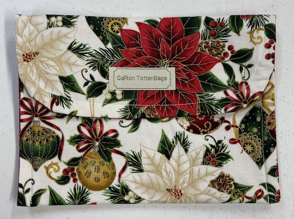 Poinsettia with Plaid - 6 x 9 Mini Bag