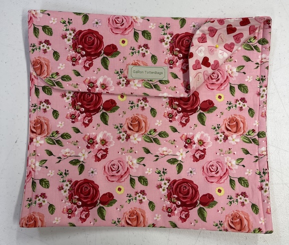 Roses with Hearts - 12 x 13 Project Bag
