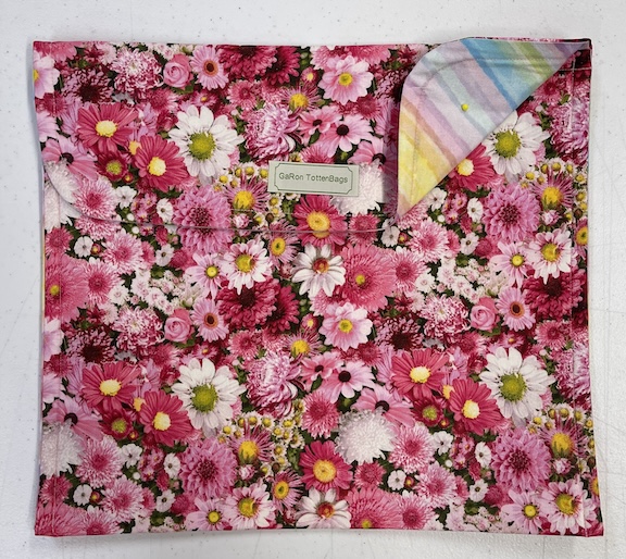 Pink Daises with Rainbows - 12 x 13 Project Bag