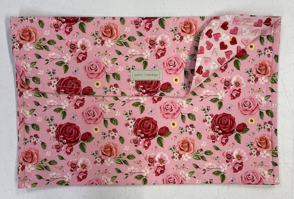 Roses with Hearts - 12 x 18 Project Bag