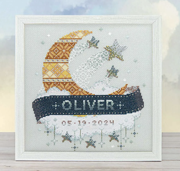 Modern Baby Sampler - Moon & Stars