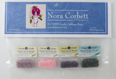 Leafy Cabbage Rose Rose Couture Embellishment Pack - Click Image to Close