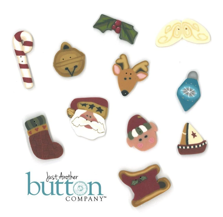 Santas Coming Stitchery Button Pack - Click Image to Close