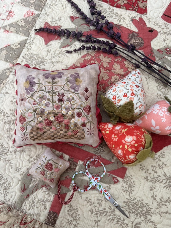 Strawberry Basket Pinkeep and Scissor Fob Strawberry Basket Pinkeep and Scissor Fob