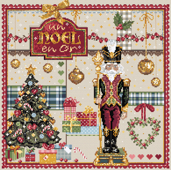 Un Noel en Or - A Golden Christmas Cross Stitch Pattern - Click Image to Close